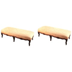 Pair of Louis XV Upholstered Low Stools