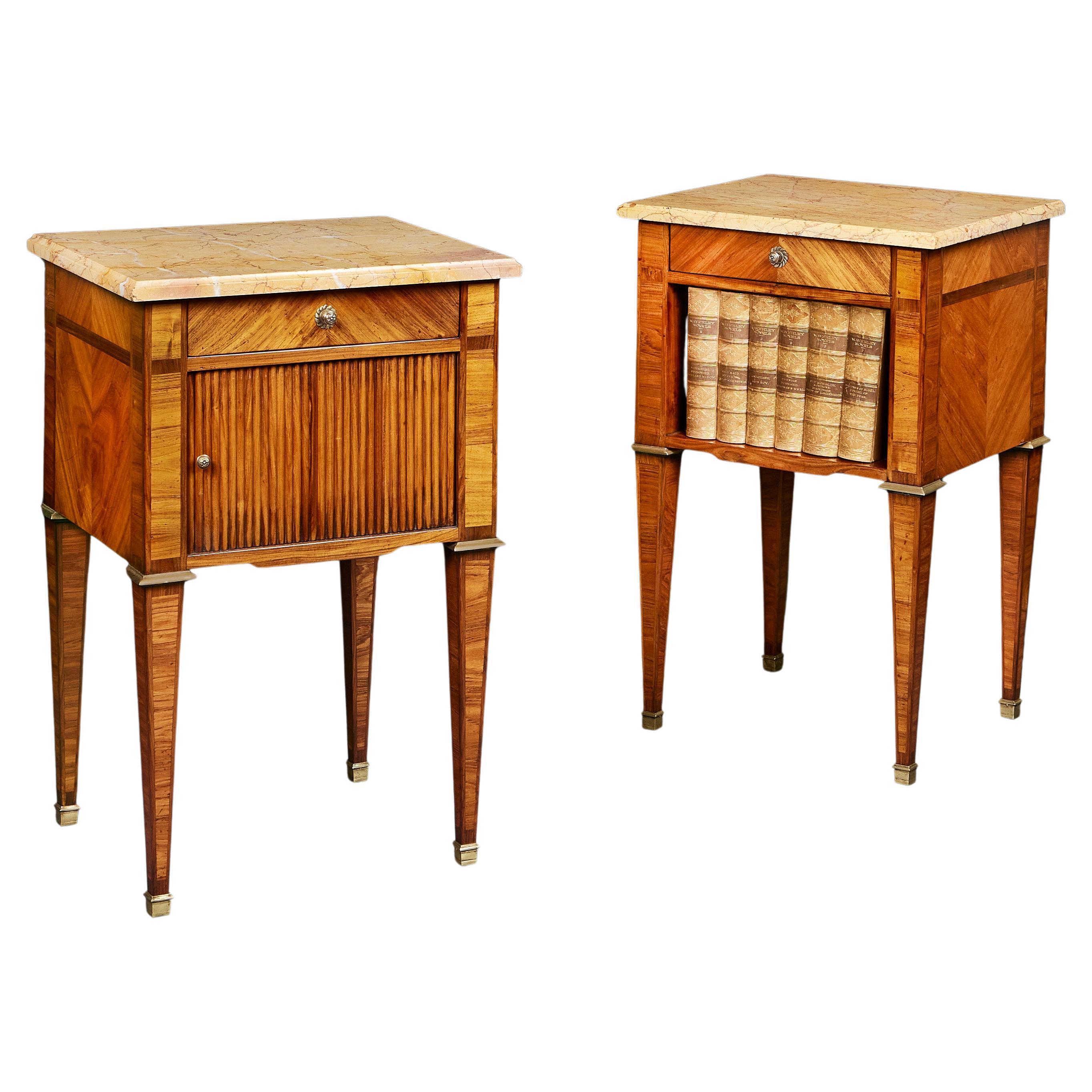 Pair of Louis XVI Kingwood Bedside Cabinets For Sale