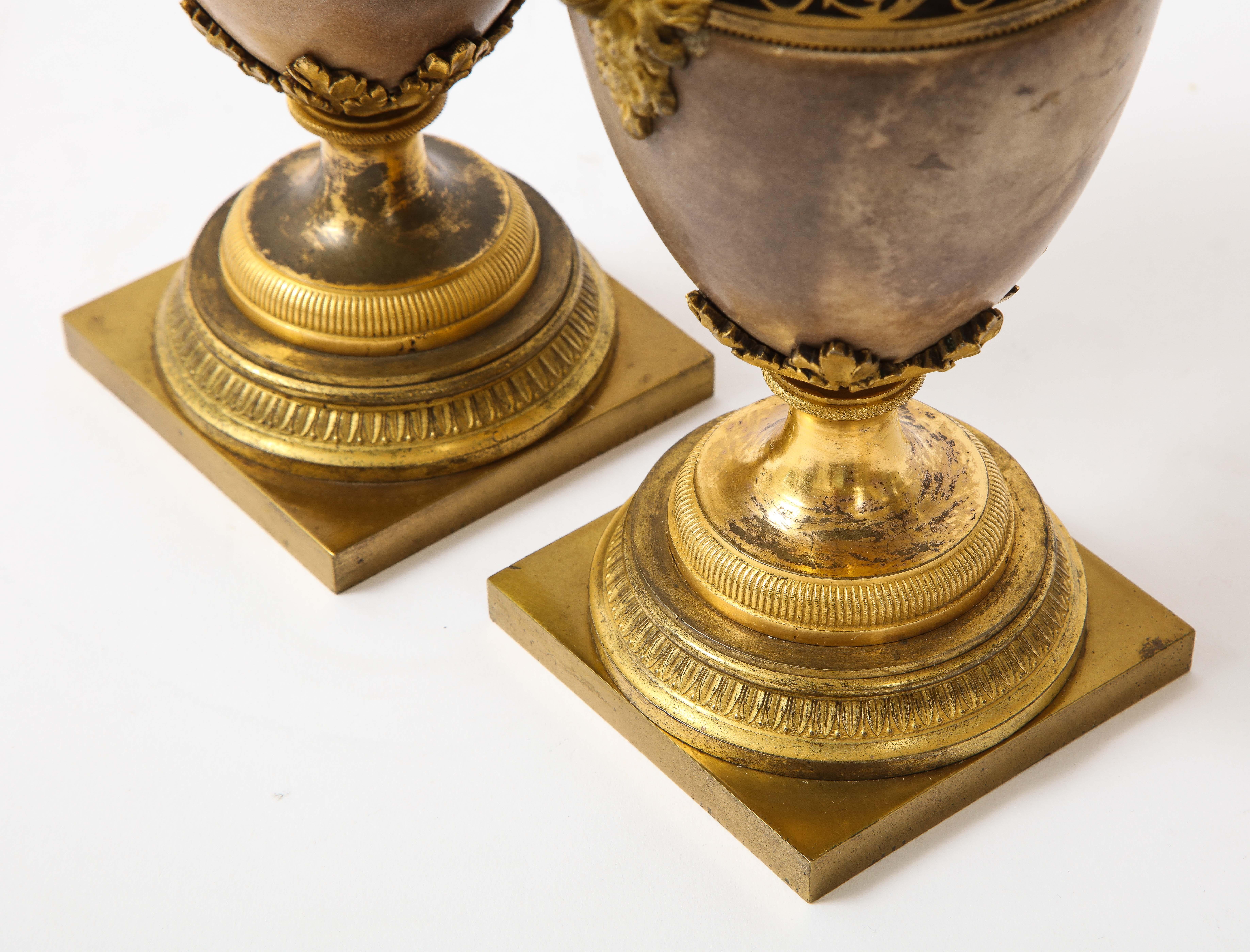 Pair of Louis XVI North European Neoclassical Ormolu and Marble Potpourris For Sale 12