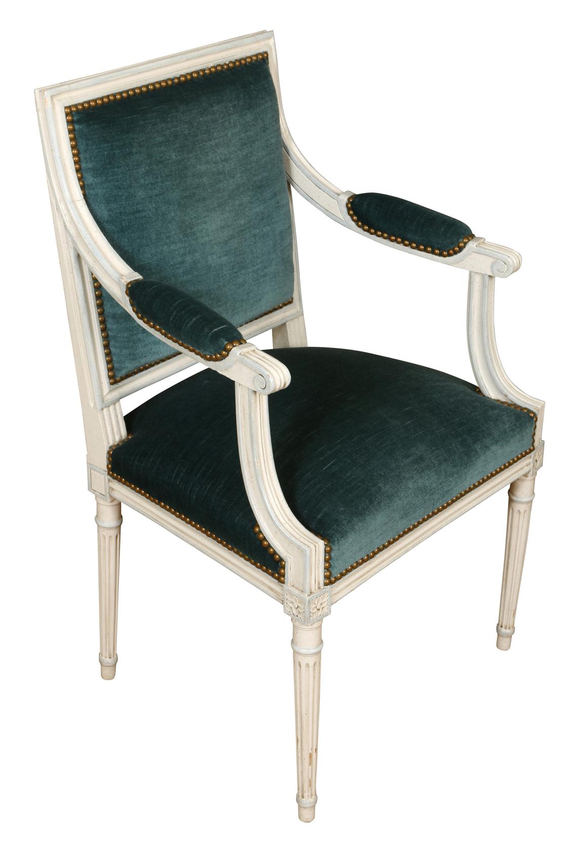 French Pair of Louis XVI Style Arm Chairs
