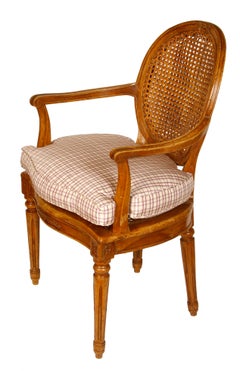 Pair of Louis XVI Style Beechwood Armchairs