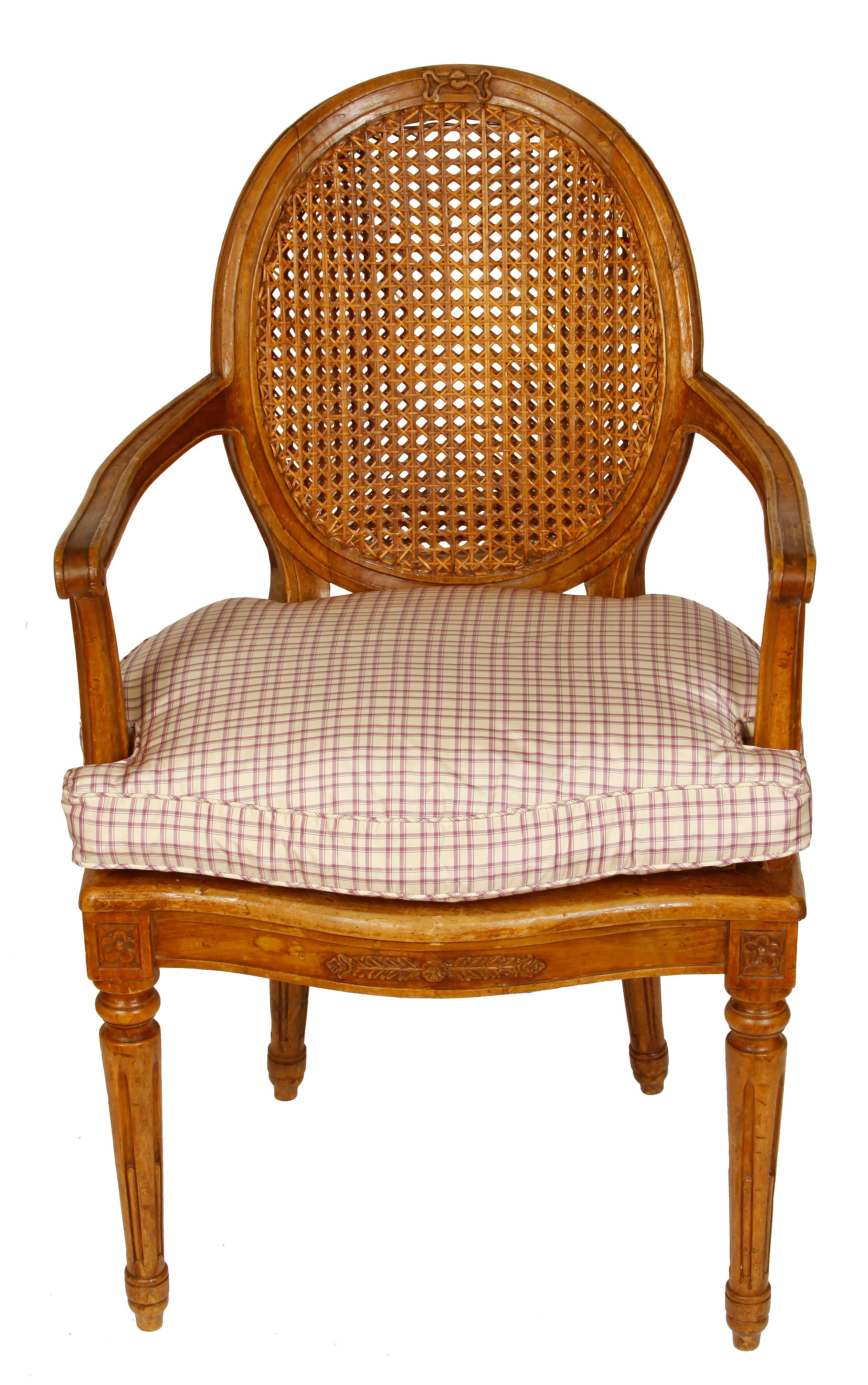Unknown Pair of Louis XVI Style Beechwood Armchairs For Sale