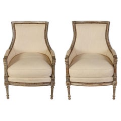 A Pair of Louis XVI Style Bergère Chairs