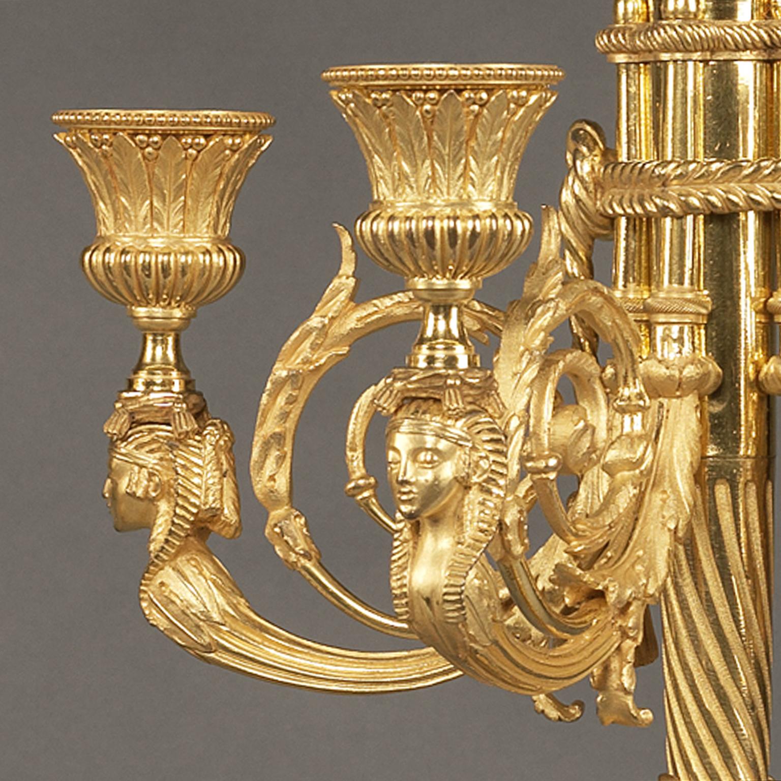 19th Century Pair of Louis XVI Style Candelabra after François Rémond, circa 1830 For Sale