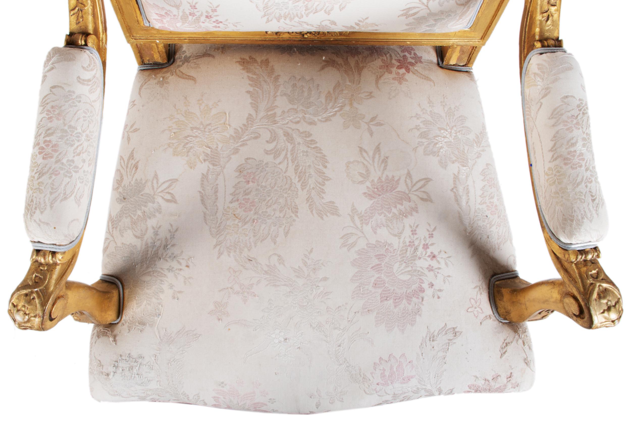 Vergoldete Sessel im Louis-XVI.-Stil von Mellier, Paar (Vergoldetes Holz) im Angebot