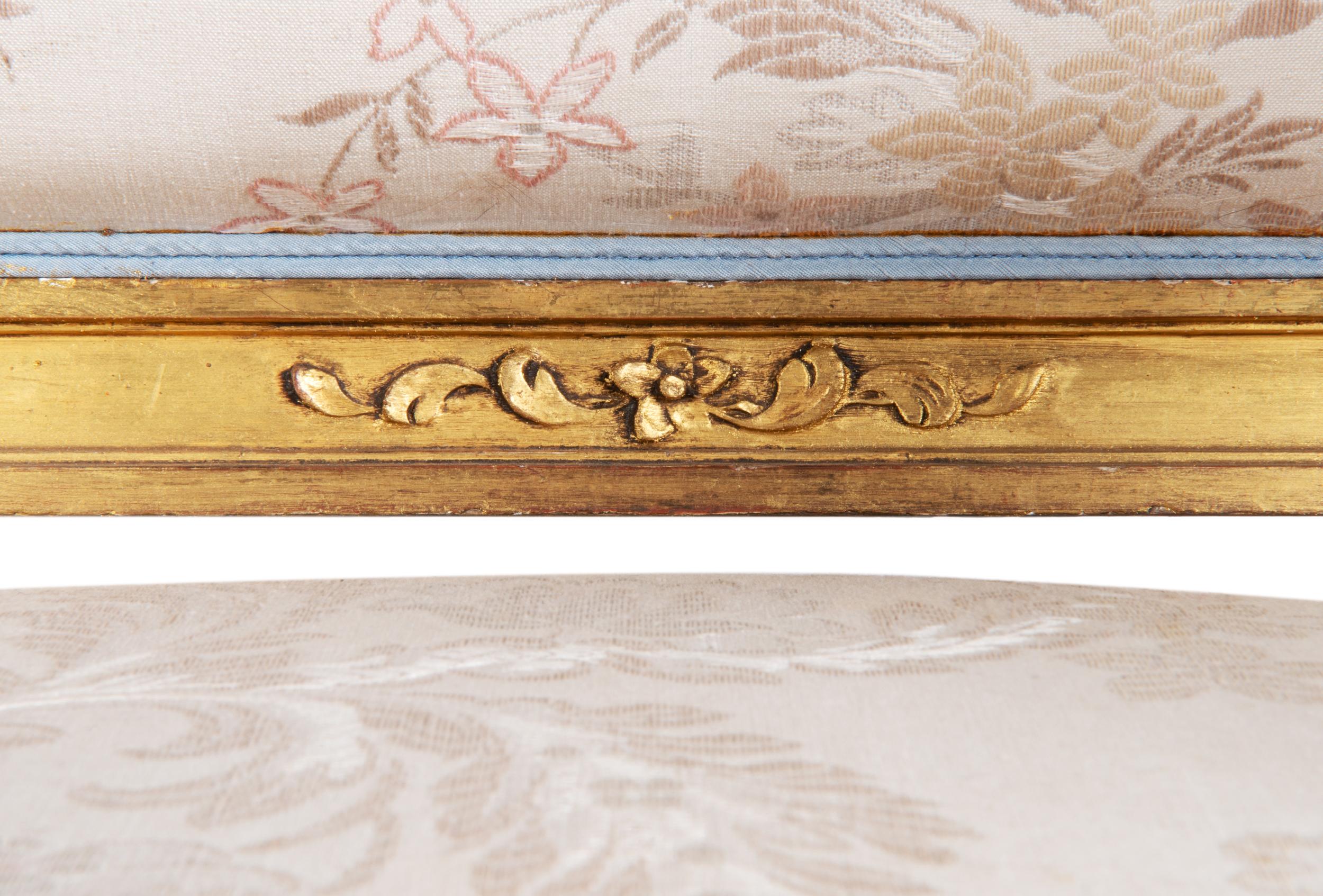 Vergoldete Sessel im Louis-XVI.-Stil von Mellier, Paar im Angebot 1