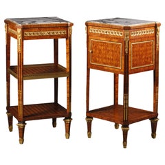 Pair of Louis XVI Style Gilt-Bronze Mounted Parquetry beside Tables
