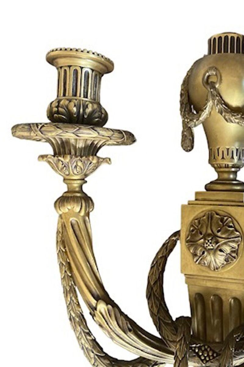 American Pair of Caldwell Louis XVI Style Gilt Bronze Wall
Lights For Sale