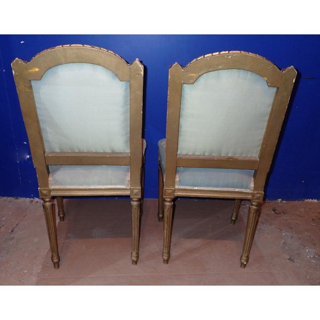 A Pair of Louis XVI Style Gilt Petit Point Embroidered Chairs 3