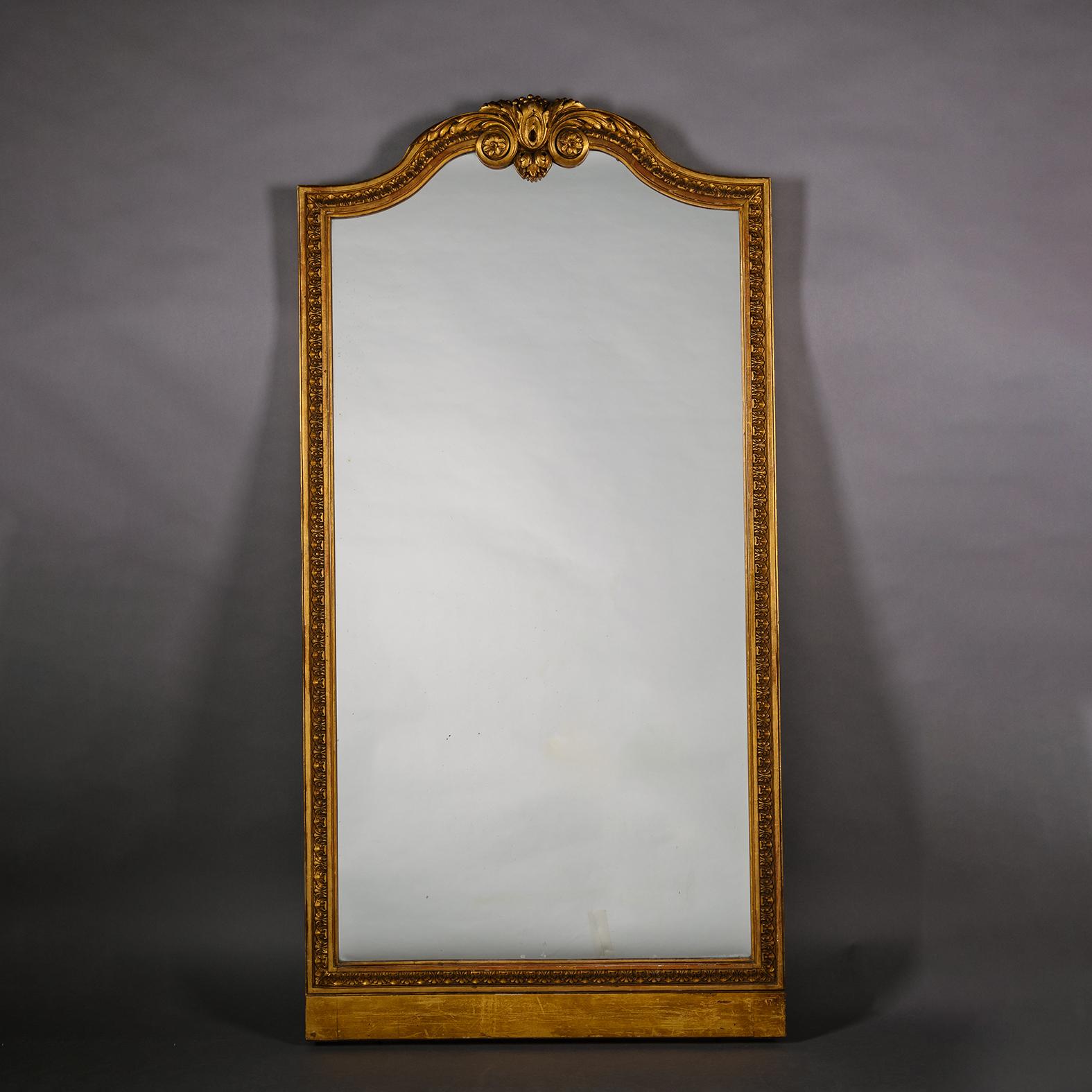 French A Pair of Louis XVI Style Giltwood Mirrors For Sale