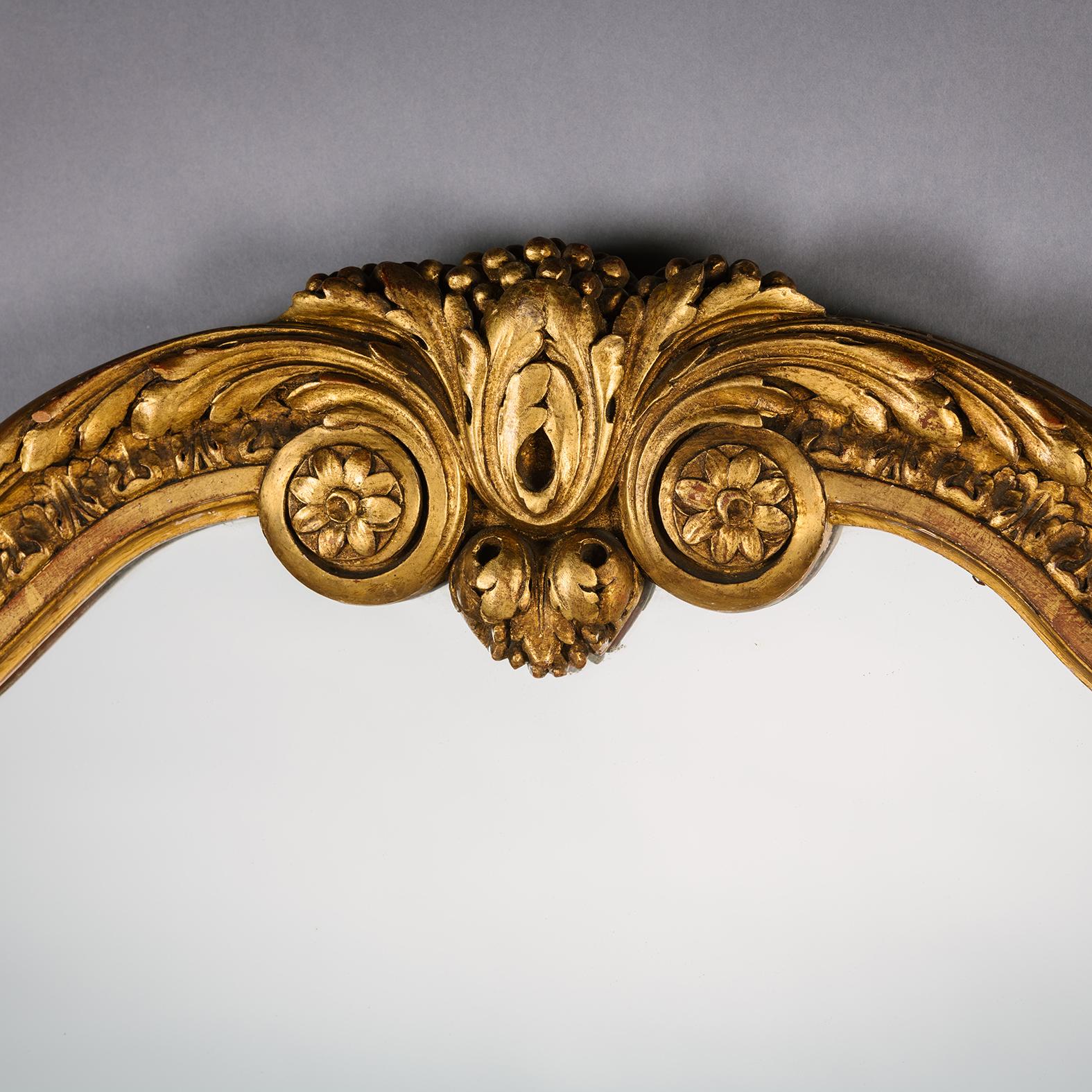 A Pair of Louis XVI Style Giltwood Mirrors In Good Condition For Sale In Brighton, West Sussex