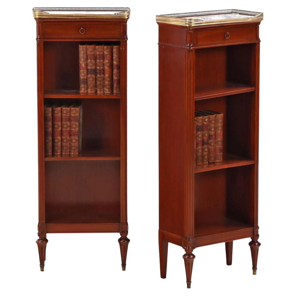 Coppia di librerie in mogano in stile Luigi XVI, C.1920. in vendita