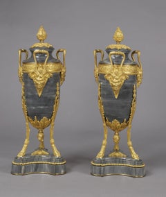 Pair of Louis XVI Style Marble Urns Attributed to Maxime Secrétant, circa 1890