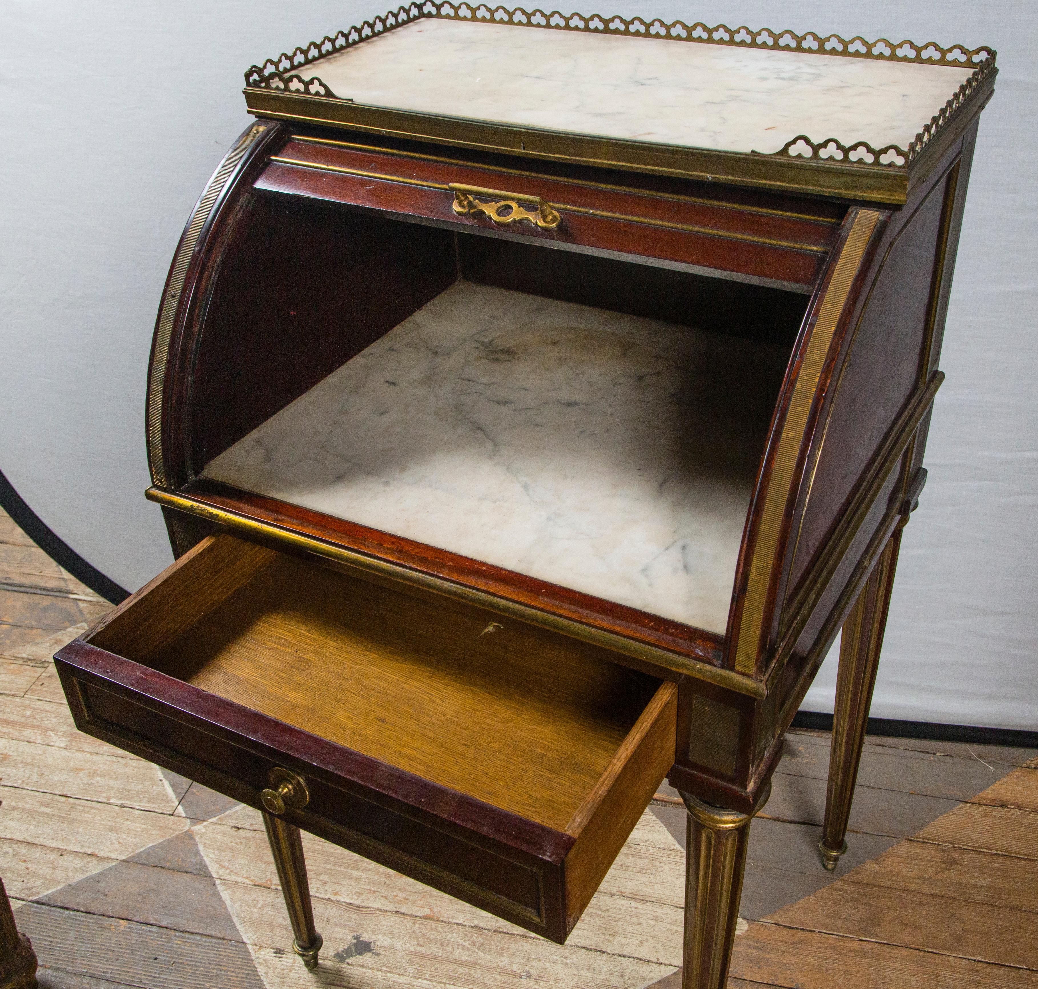Hand-Crafted Pair of Louis XVI Style Small Cylinder Desk For Sale