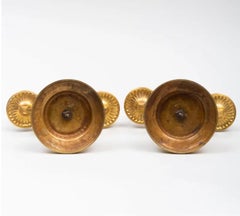 A Pair of Louis XVI Style Two-Light Ormolu Candlesticks