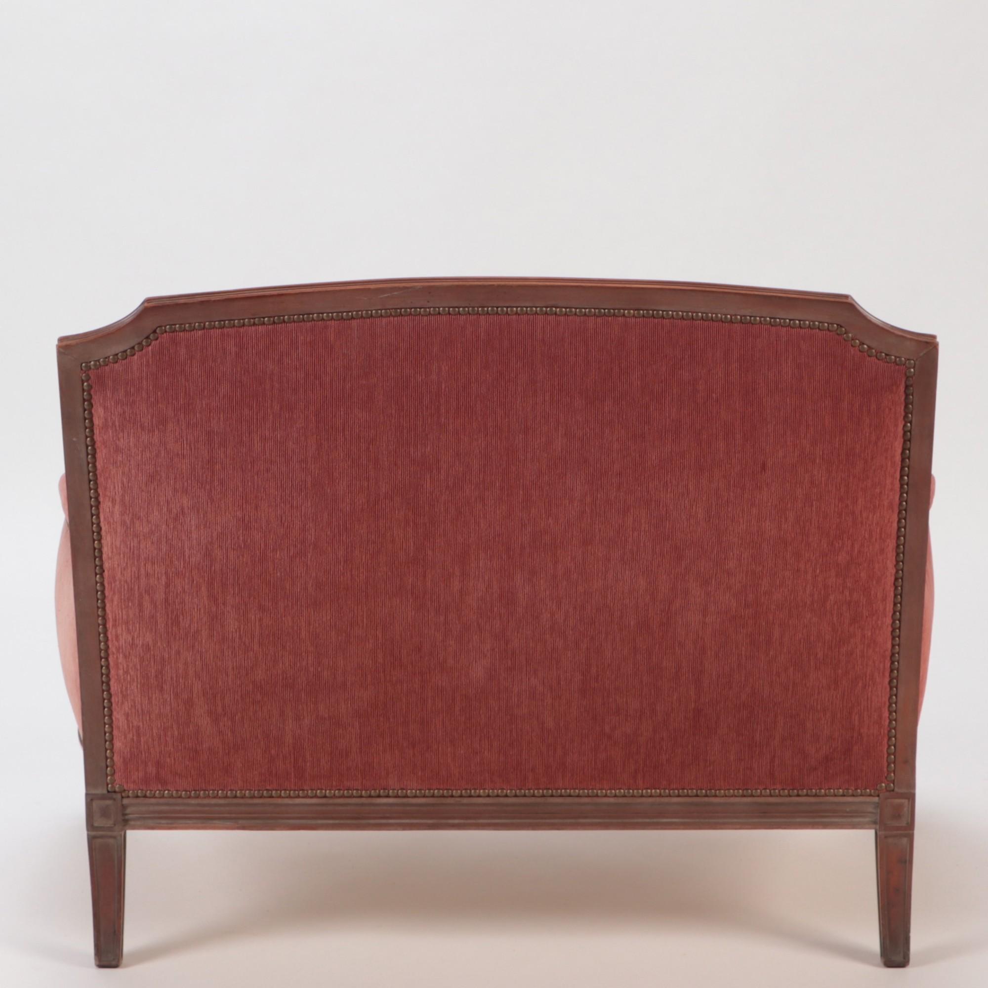 Pair of Louis XVI Style Upholstered Marquises in Cerused Mahogany, circa 1940 3