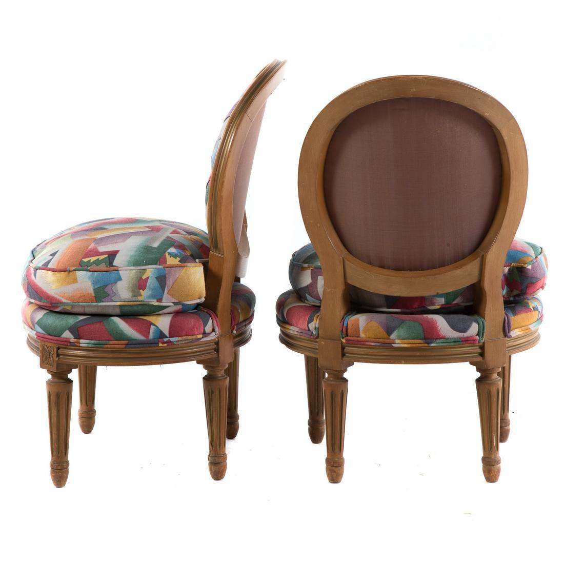 Pair of Louis XVI Style Vintage Slipper Chairs In Good Condition In Locust Valley, NY