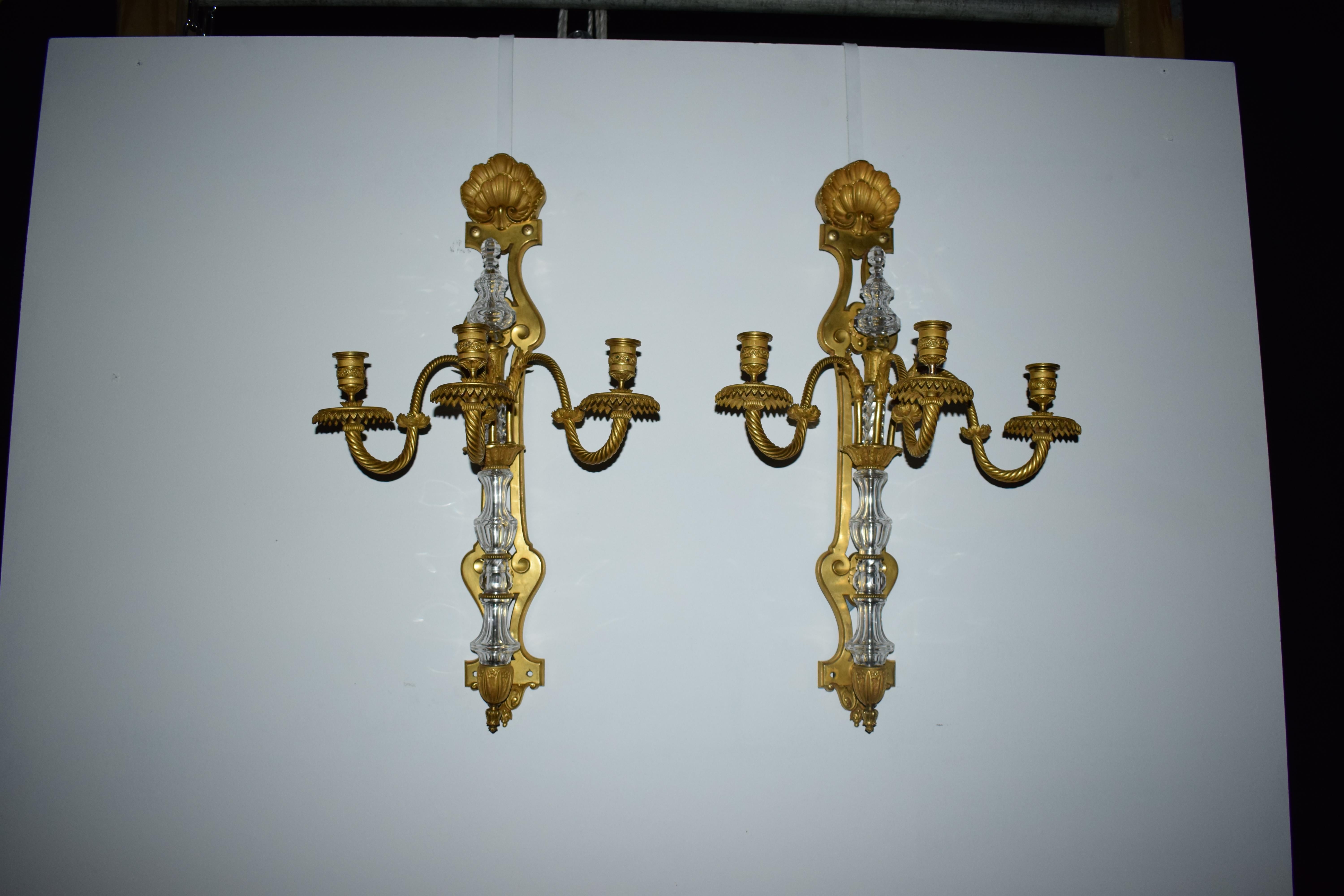 A Pair of Louis XVI style Wall Sconces For Sale 5