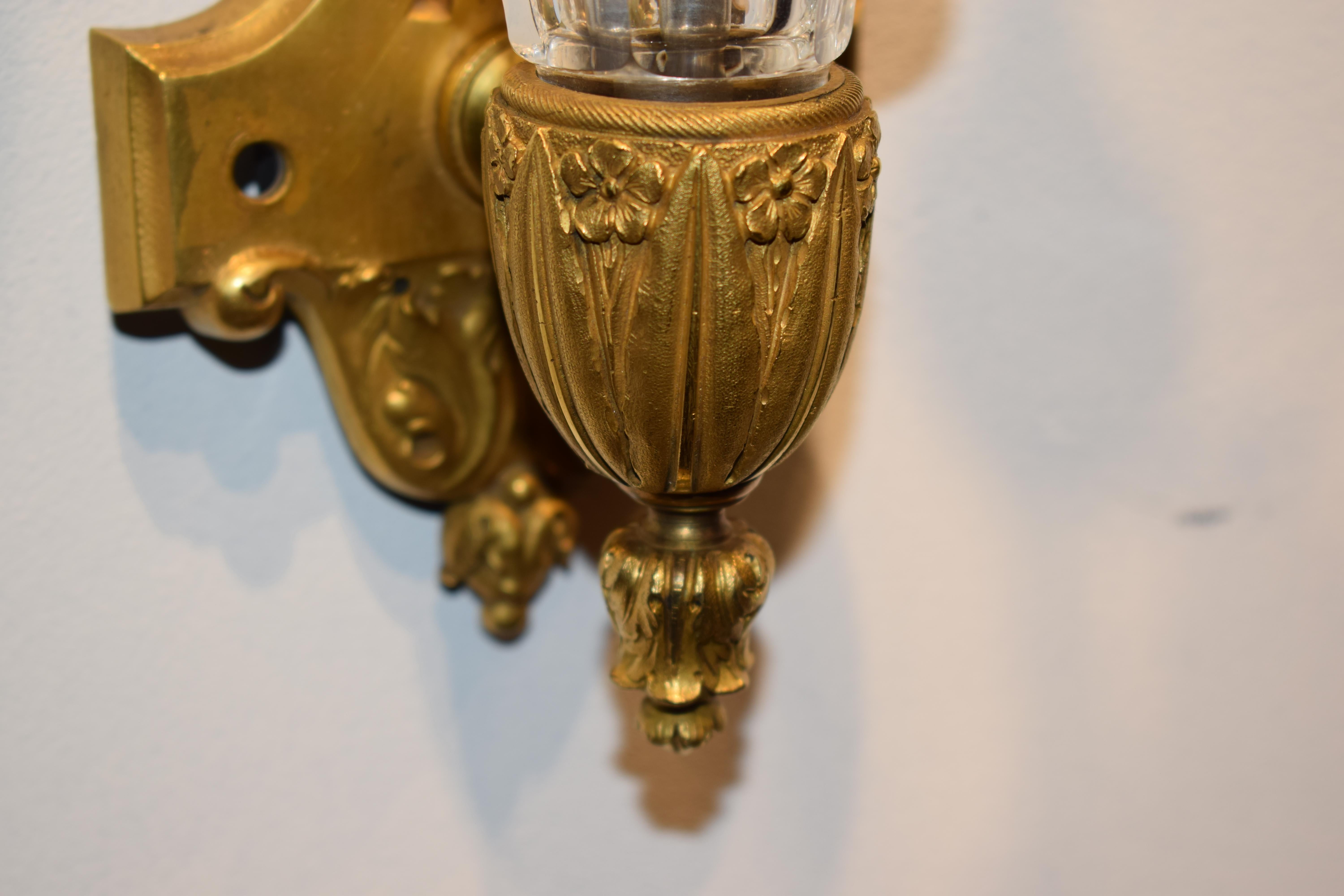 Bronze A Pair of Louis XVI style Wall Sconces For Sale