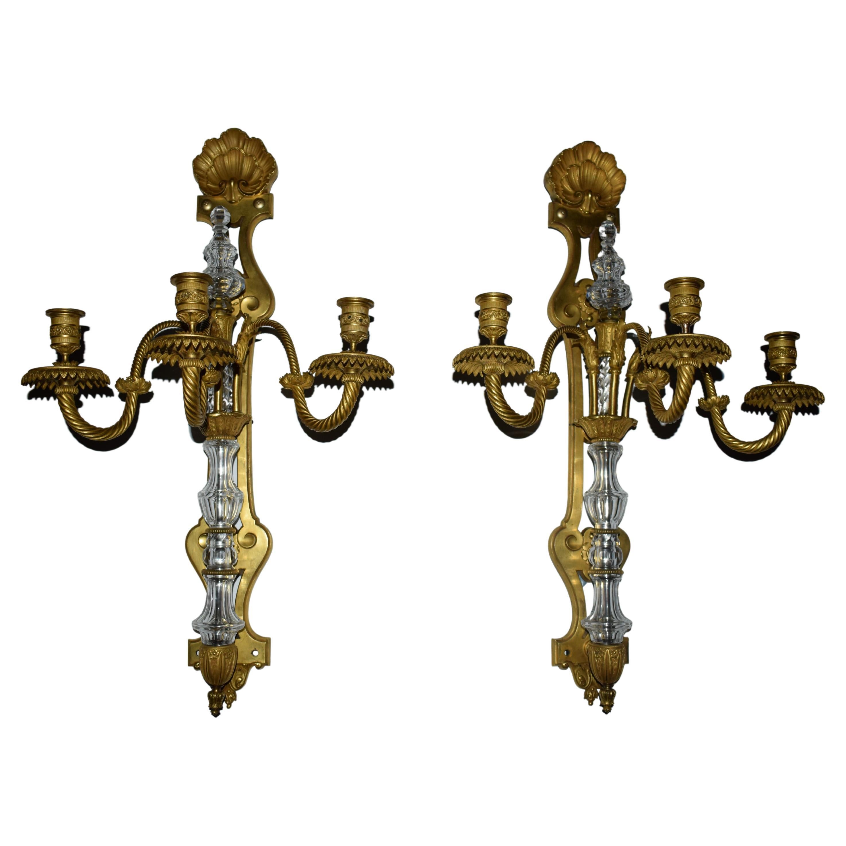 A Pair of Louis XVI style Wall Sconces For Sale