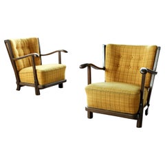 Pair of Lounge Chairs by Frits Schlegel Model 1594 for Fritz Hansen, 1940s