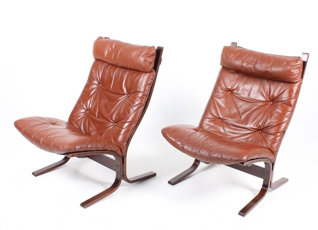 Pair of Lounge Chairs by Ingmar Relling In Excellent Condition In Lejre, DK