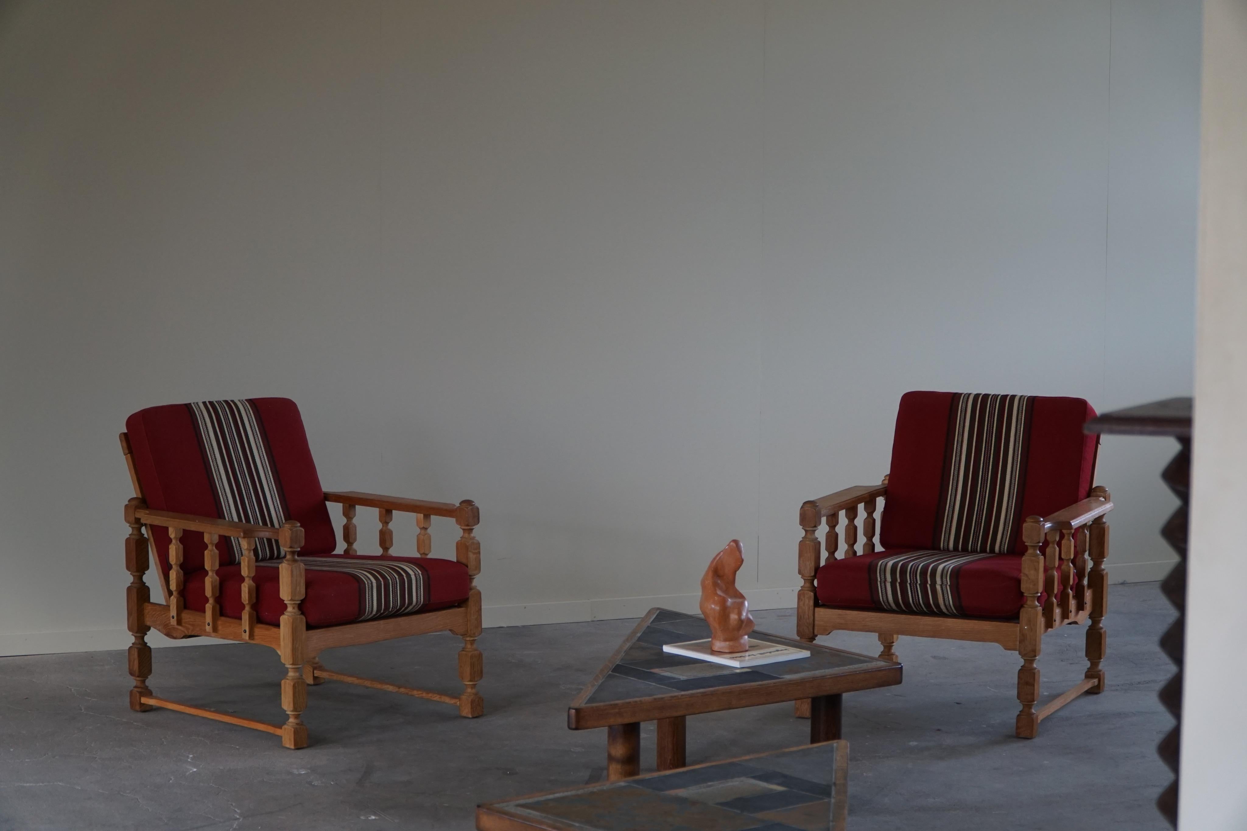 Pair of Lounge Chairs in Oak, Henning Kjærnulf, Mid-Century Modern, 1960s 1