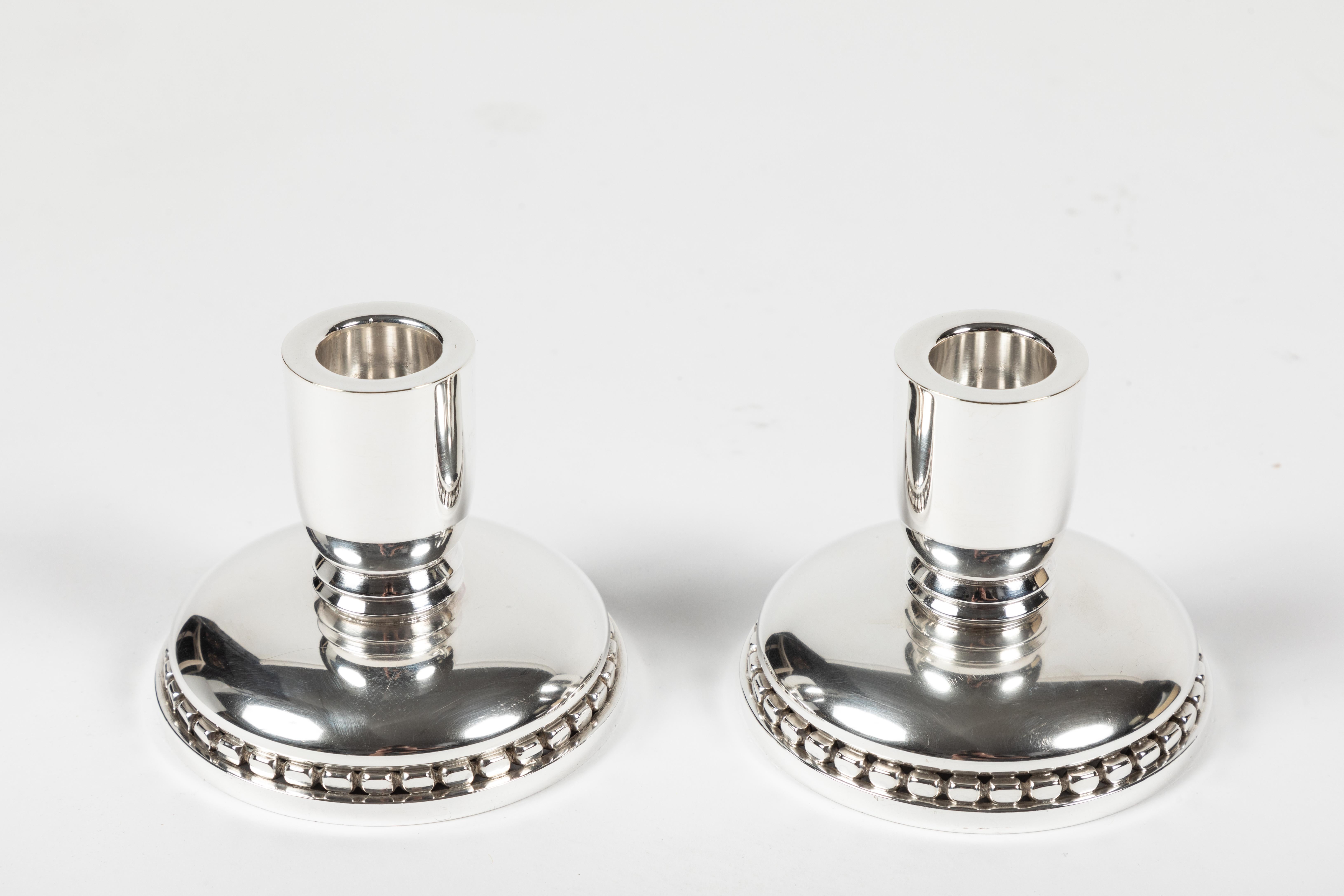 Pair of Low Candlesticks by Alphonse La Paglia for International Silver