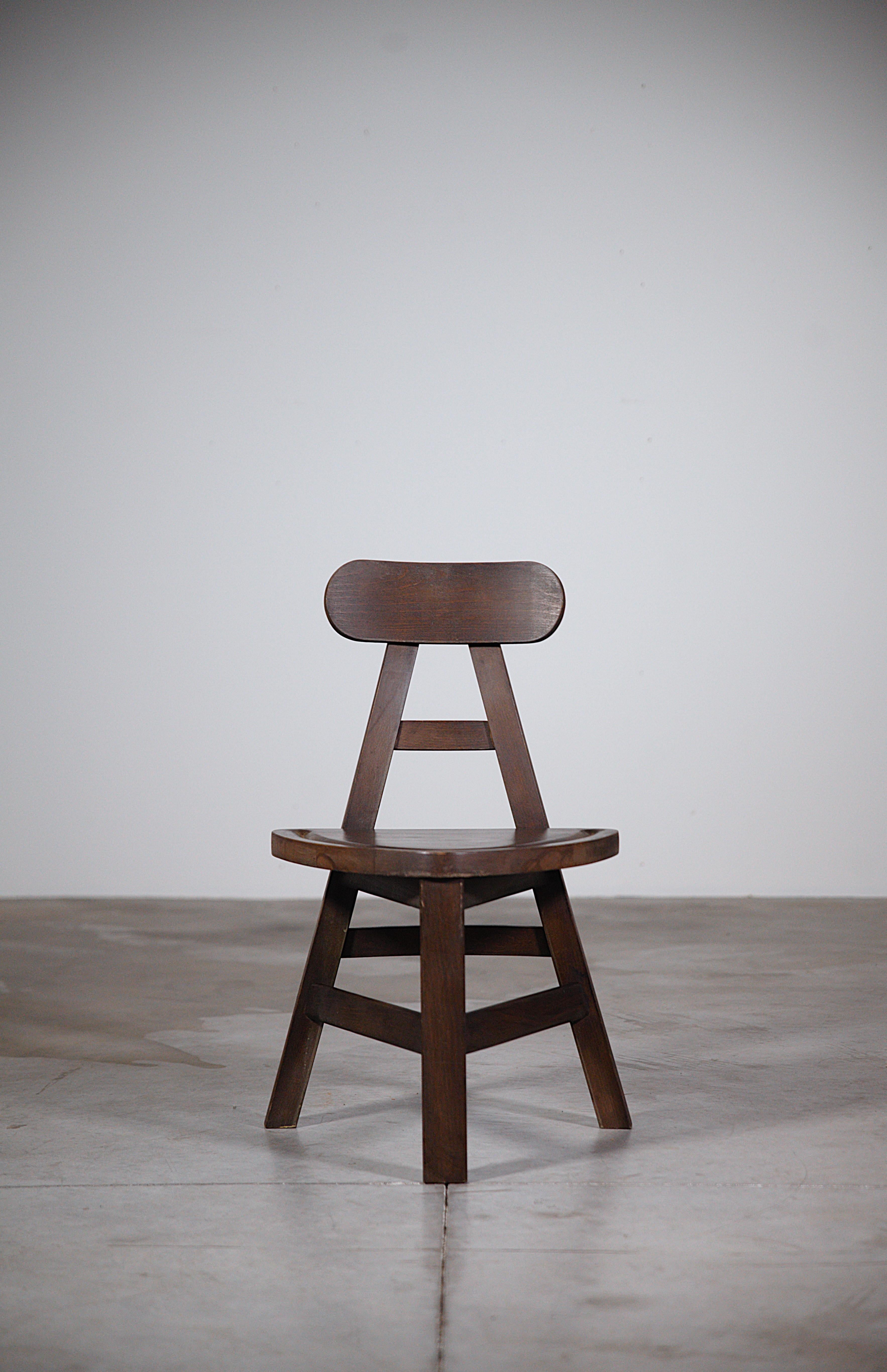 Late 20th Century A Pair of Low Chairs from French Mountains France 1970's For Sale