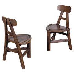 A Pair of Low Chairs from French Mountains France 1970's