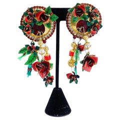 A pair of Lunch at The Ritz costume jewelry dangle earrings