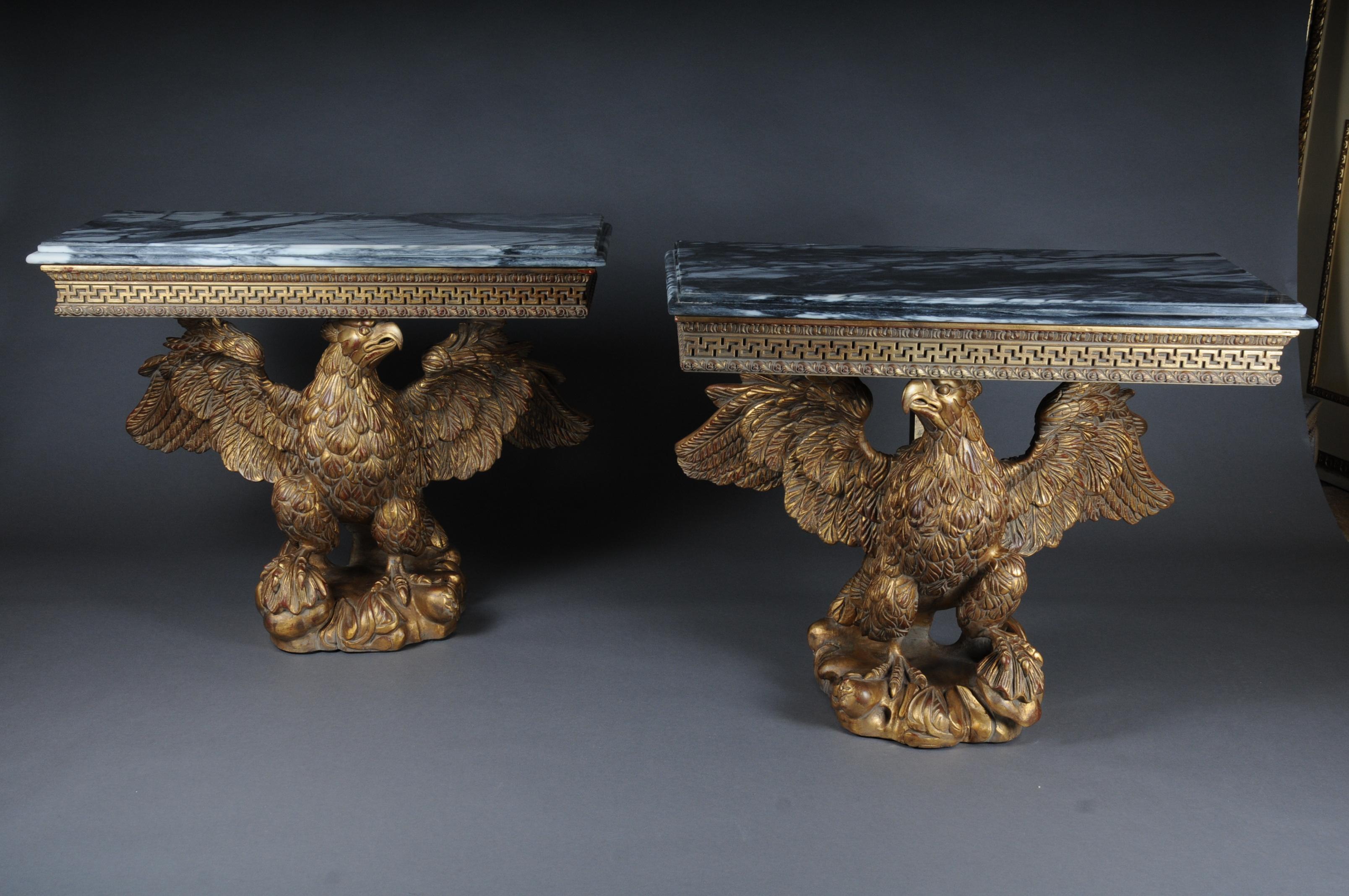 Pair of Magnificent Eagle Consoles Designed by William Kent For Sale 8