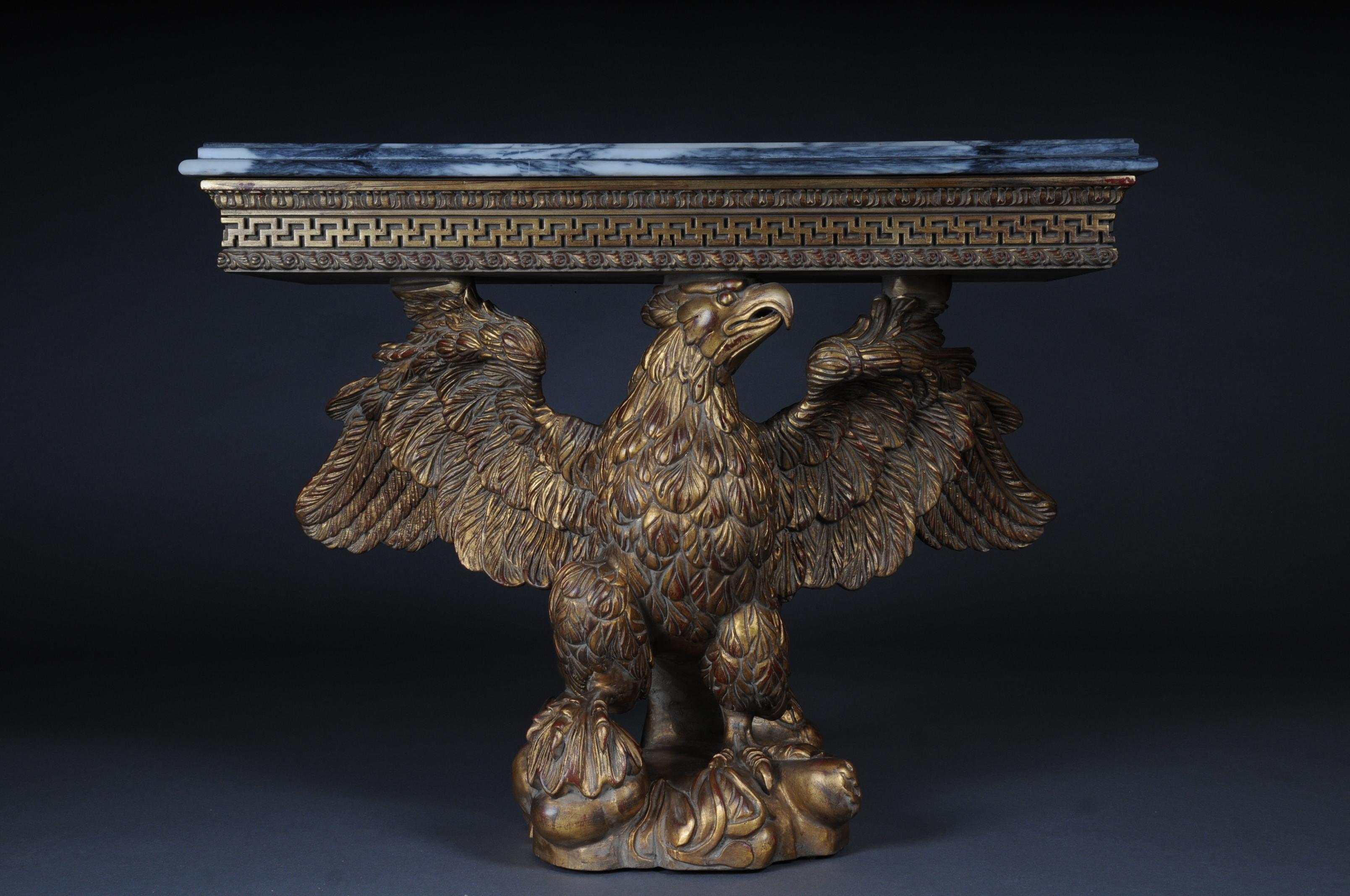 Gilt Pair of Magnificent Eagle Consoles Designed by William Kent For Sale