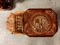 A Pair Of Magnificent Glazed Ceramic Elephant Garden Stools