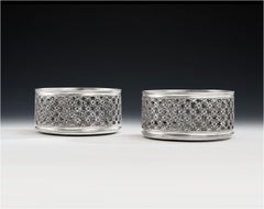 Pair of Magnum Wine Coasters Made in London in 1852 by Daniel & Charles Houle