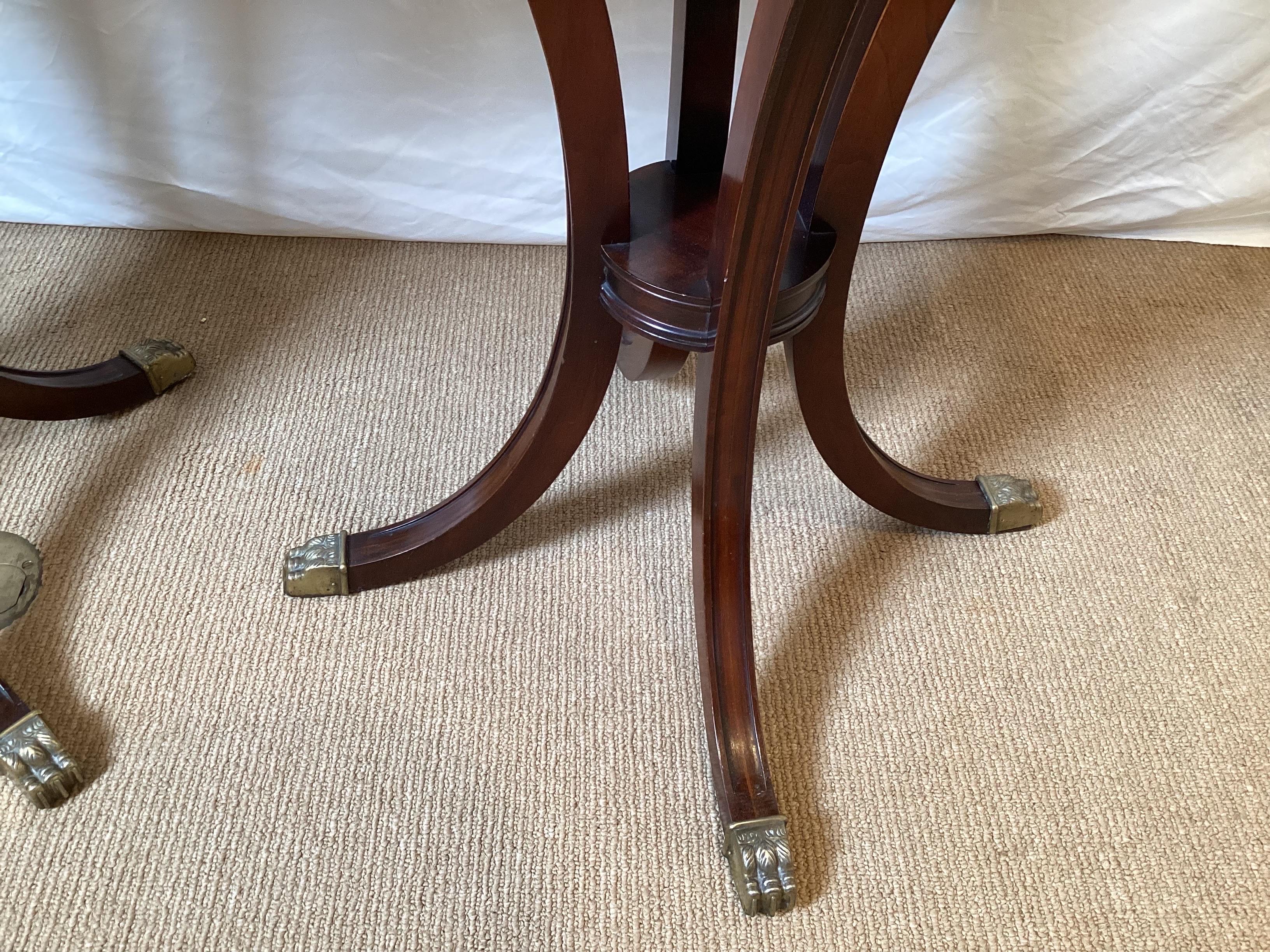 20th Century Pair of Mahogany and Leather Duncan Phyfe End Tables