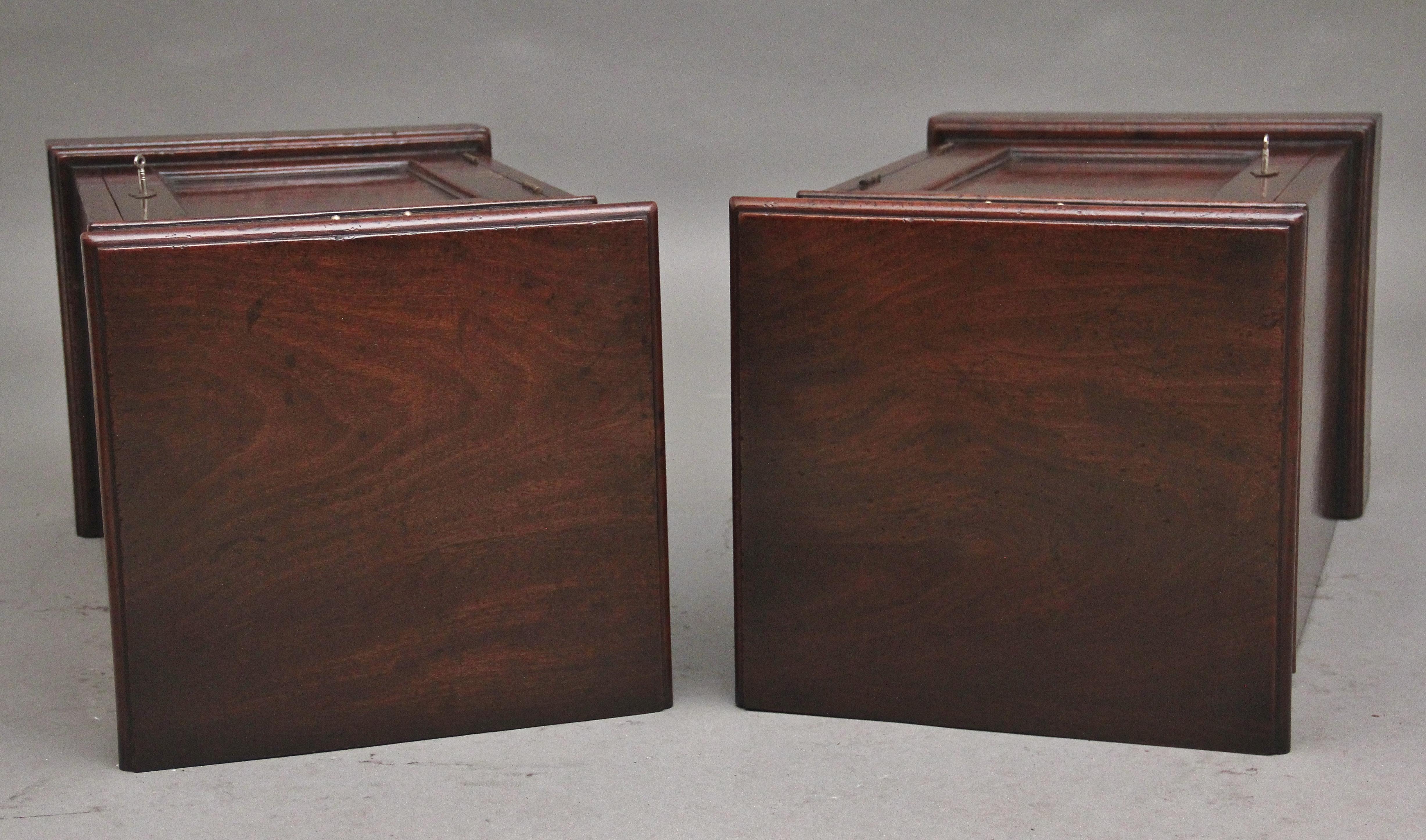 A pair of mahogany bedside cabinets  For Sale 1