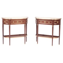 Pair of Mahogany Bronze Mounted Console Tables C. 1940