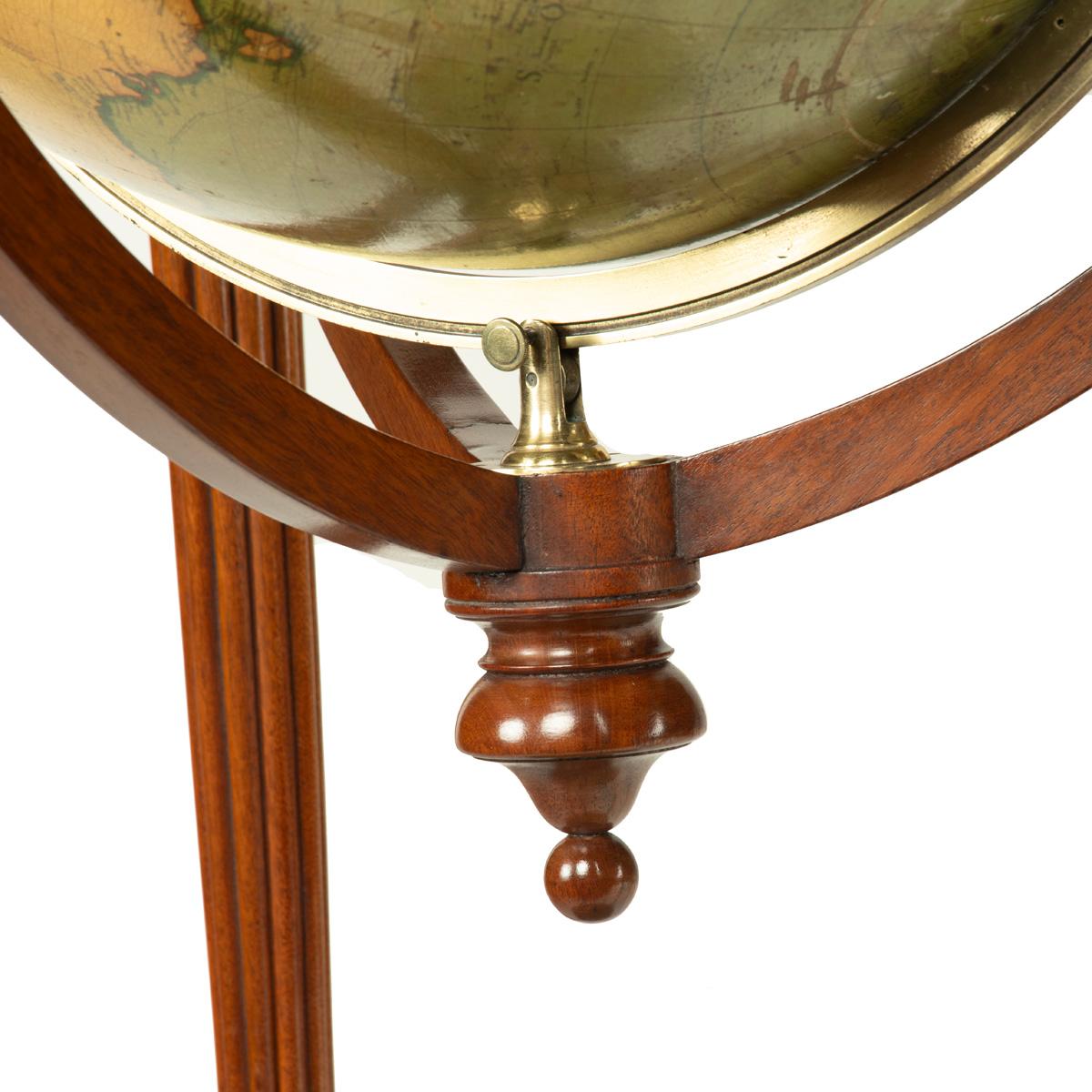 Paire de globes de style Régence en acajou de 21 pouces par J&W Cary, datés de 1799 et 1819 en vente 8