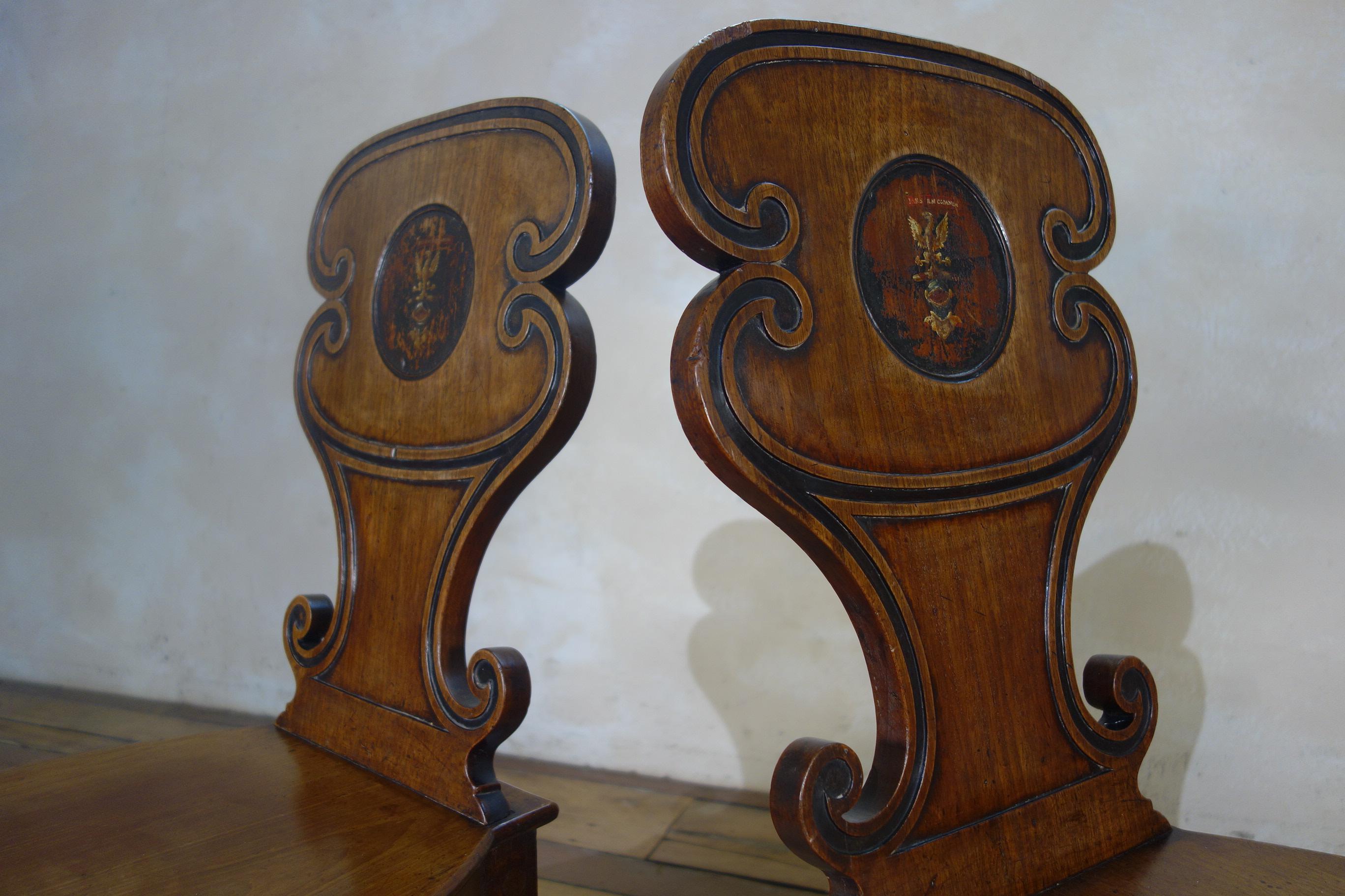 Pair of Mahogany Regency Hall Chairs 8