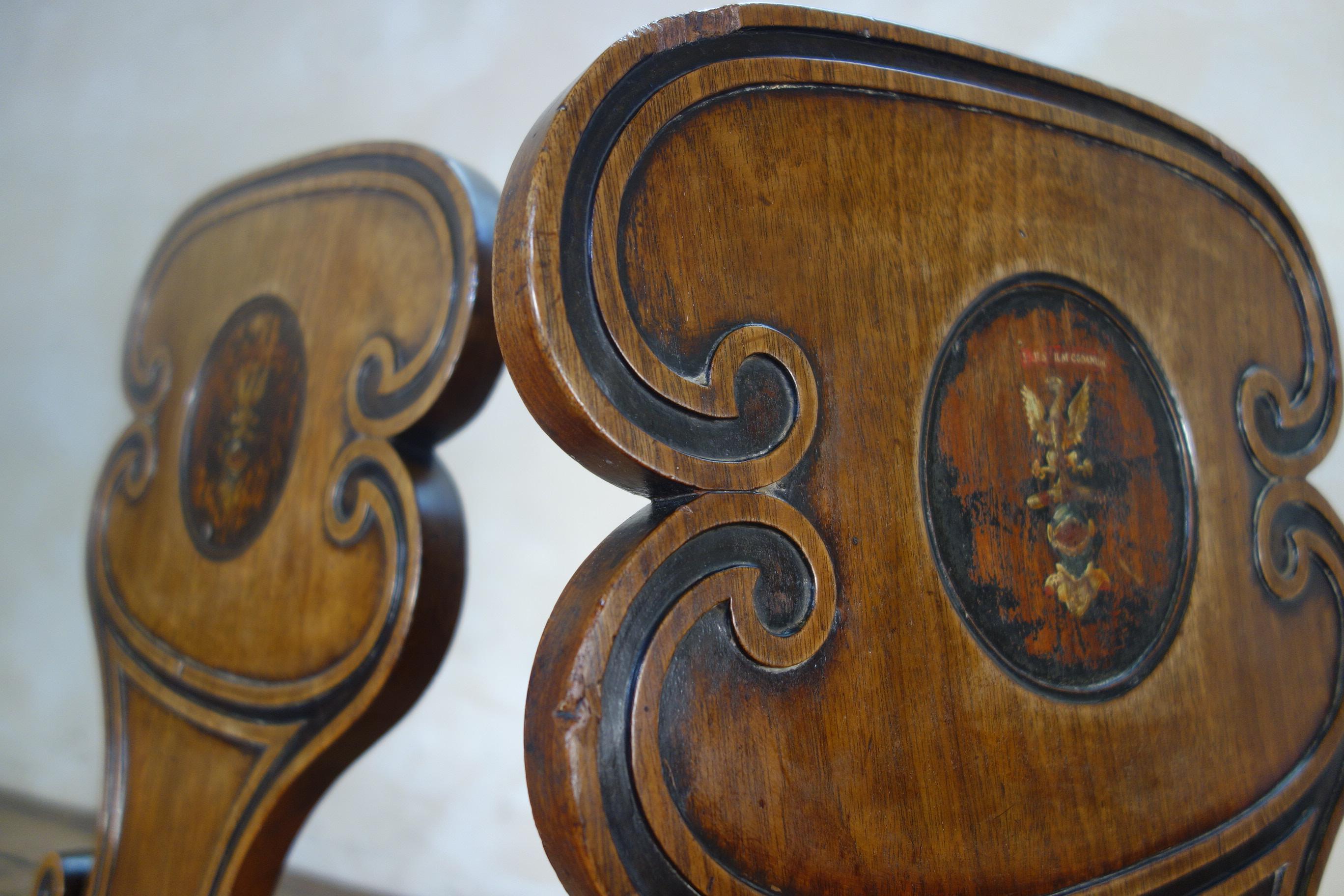 Pair of Mahogany Regency Hall Chairs 9