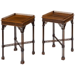 Pair of Mahogany Side Tables in the Chippendale Style