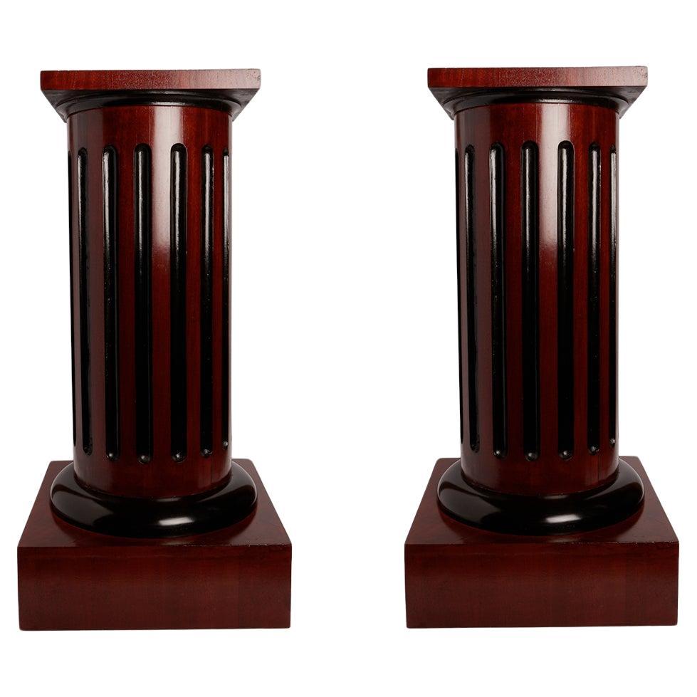 A pair of mahogany veneer Biedermeier columns, Russia 1890.  For Sale
