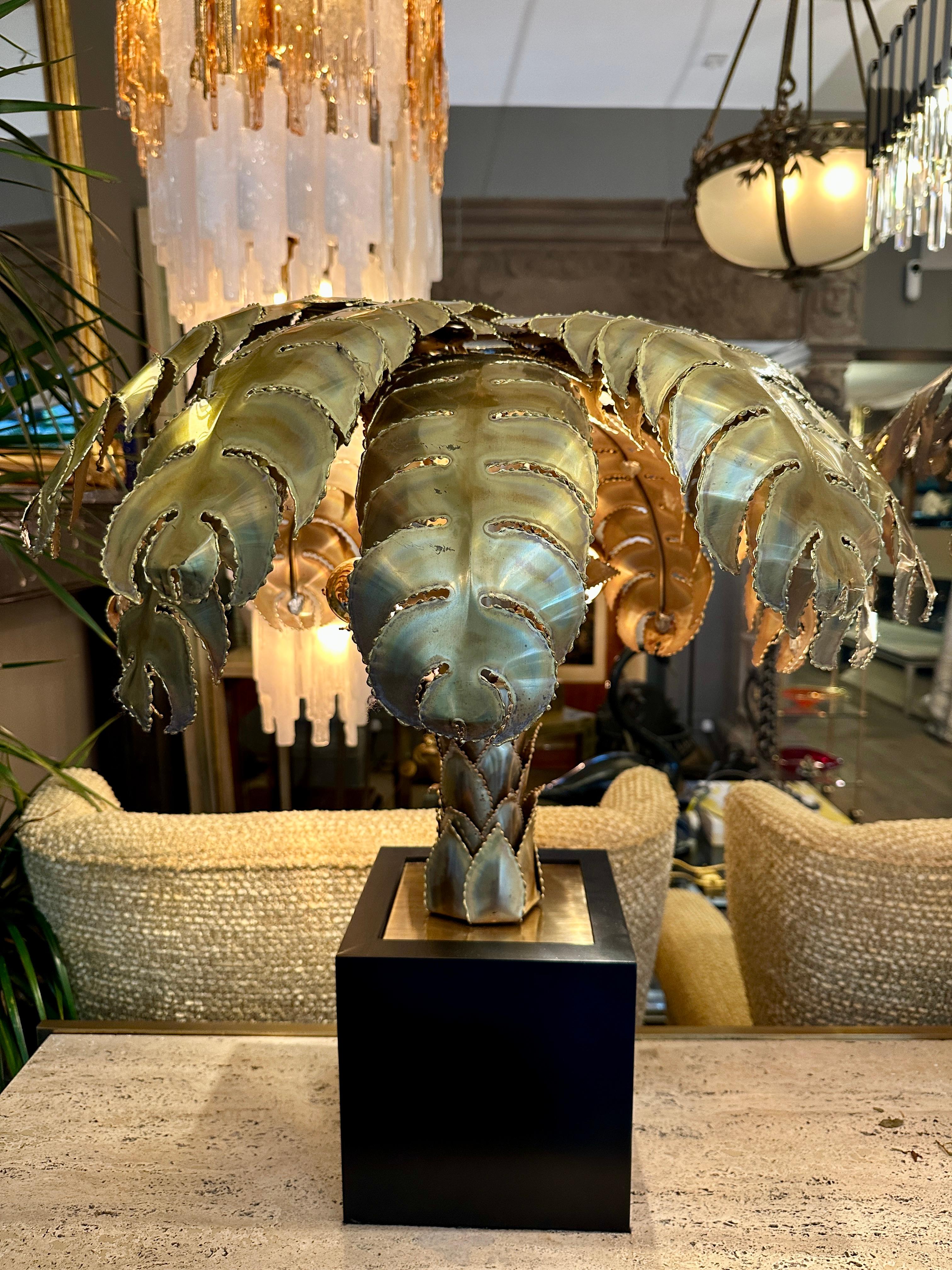 Hollywood Regency A Pair Of Maison Jansen Palm Tree Table Lamps For Sale
