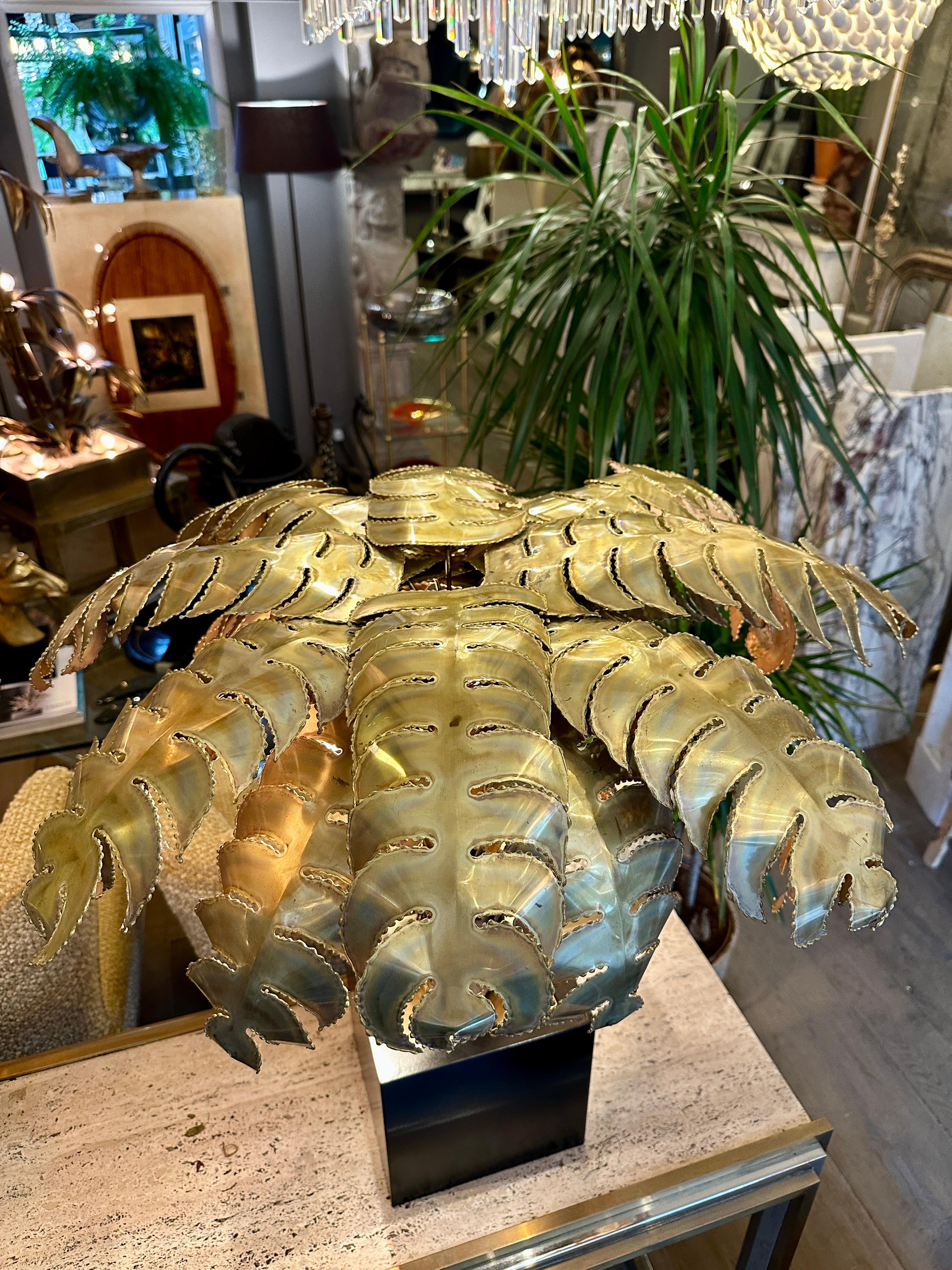 Brass A Pair Of Maison Jansen Palm Tree Table Lamps For Sale