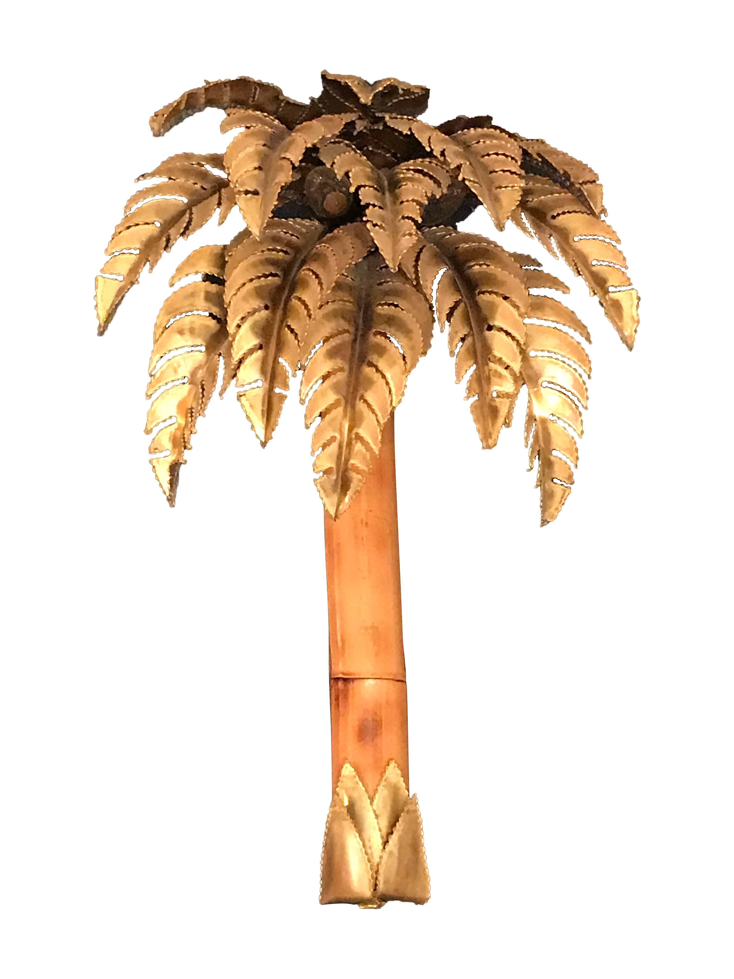 French Pair of Maison Jansen Palm Tree Wall Lights
