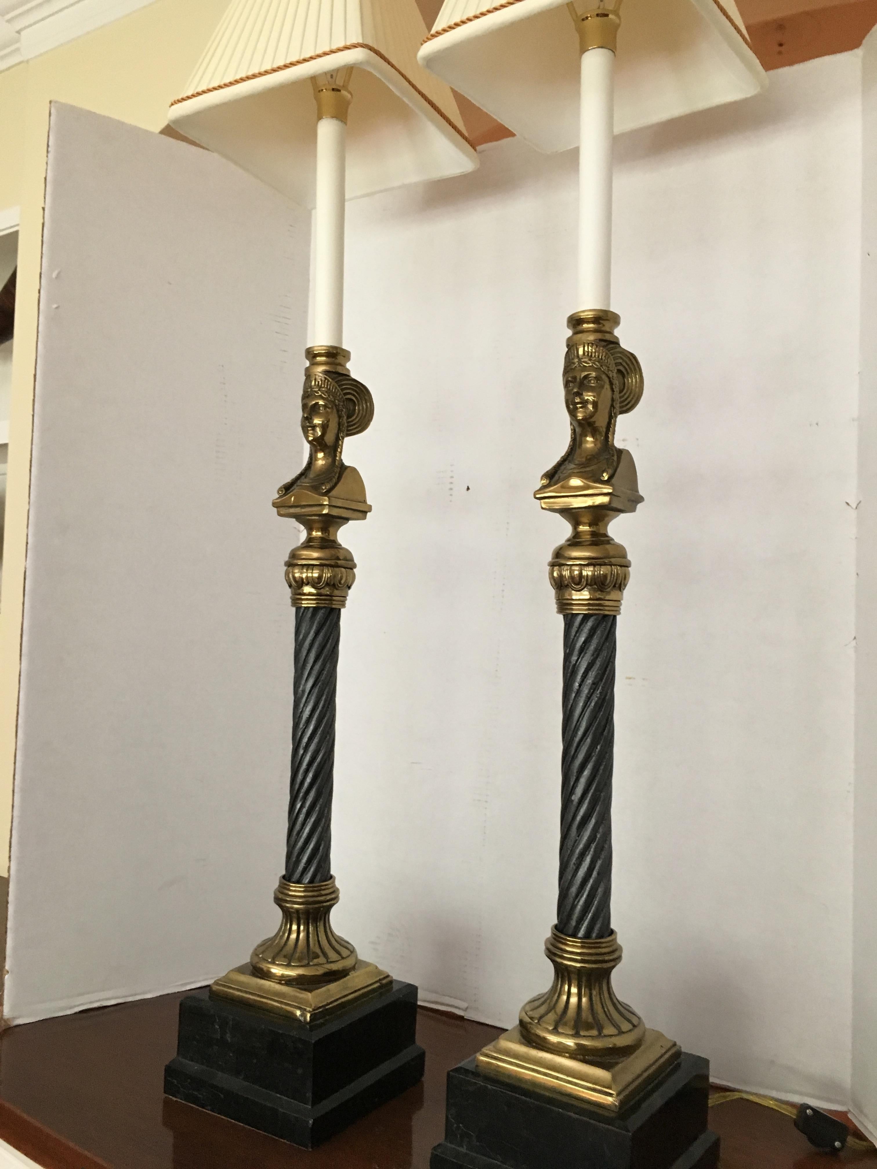 Pair of Maitland Smith Figural Lamps In Good Condition In Chicago, IL