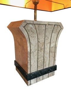 Pair of Maitland Smith Tessellated Stone Lamps