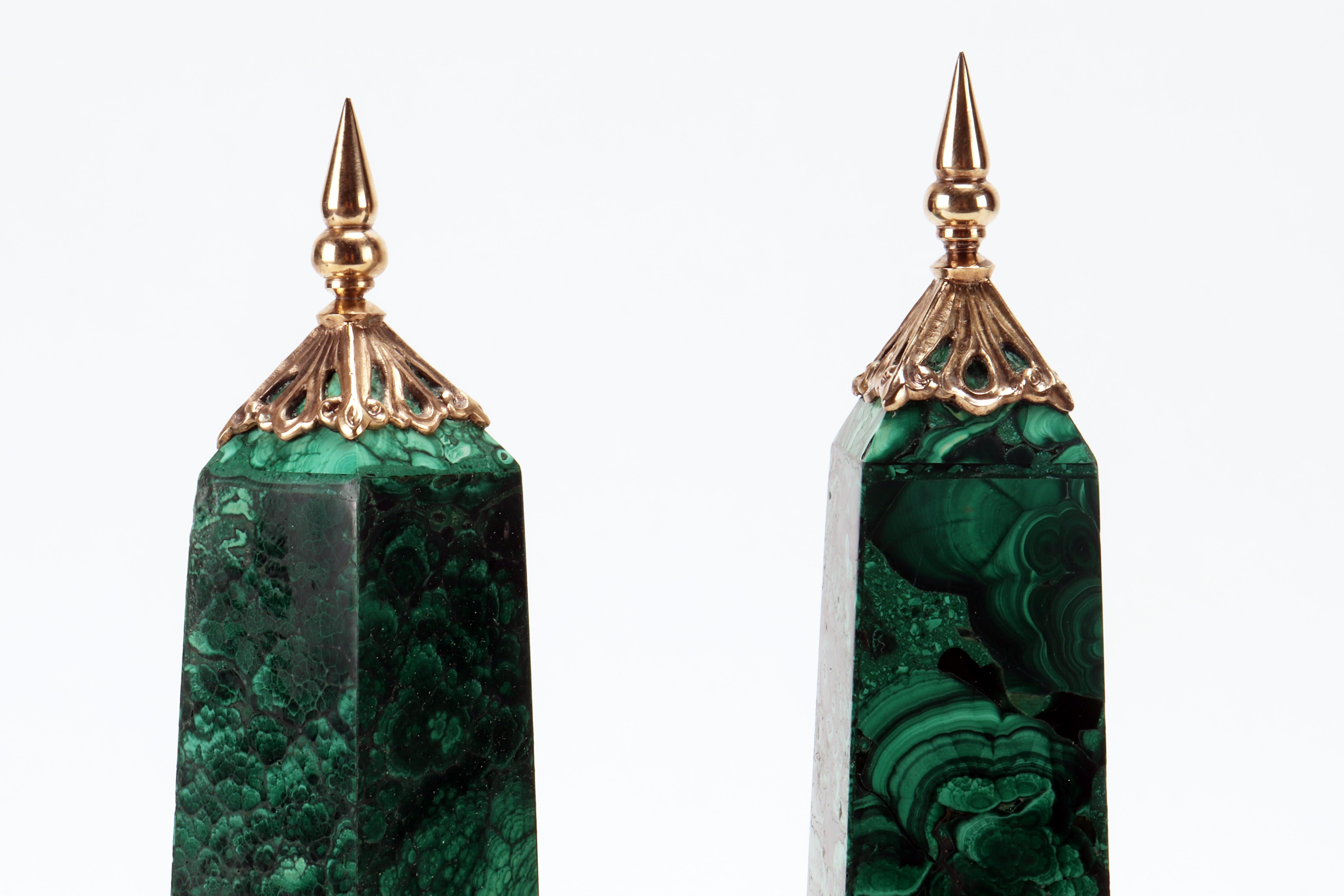 Pair of Malachite Grand Tour Obelisks, Italy Second Half of 19th Century For Sale 7