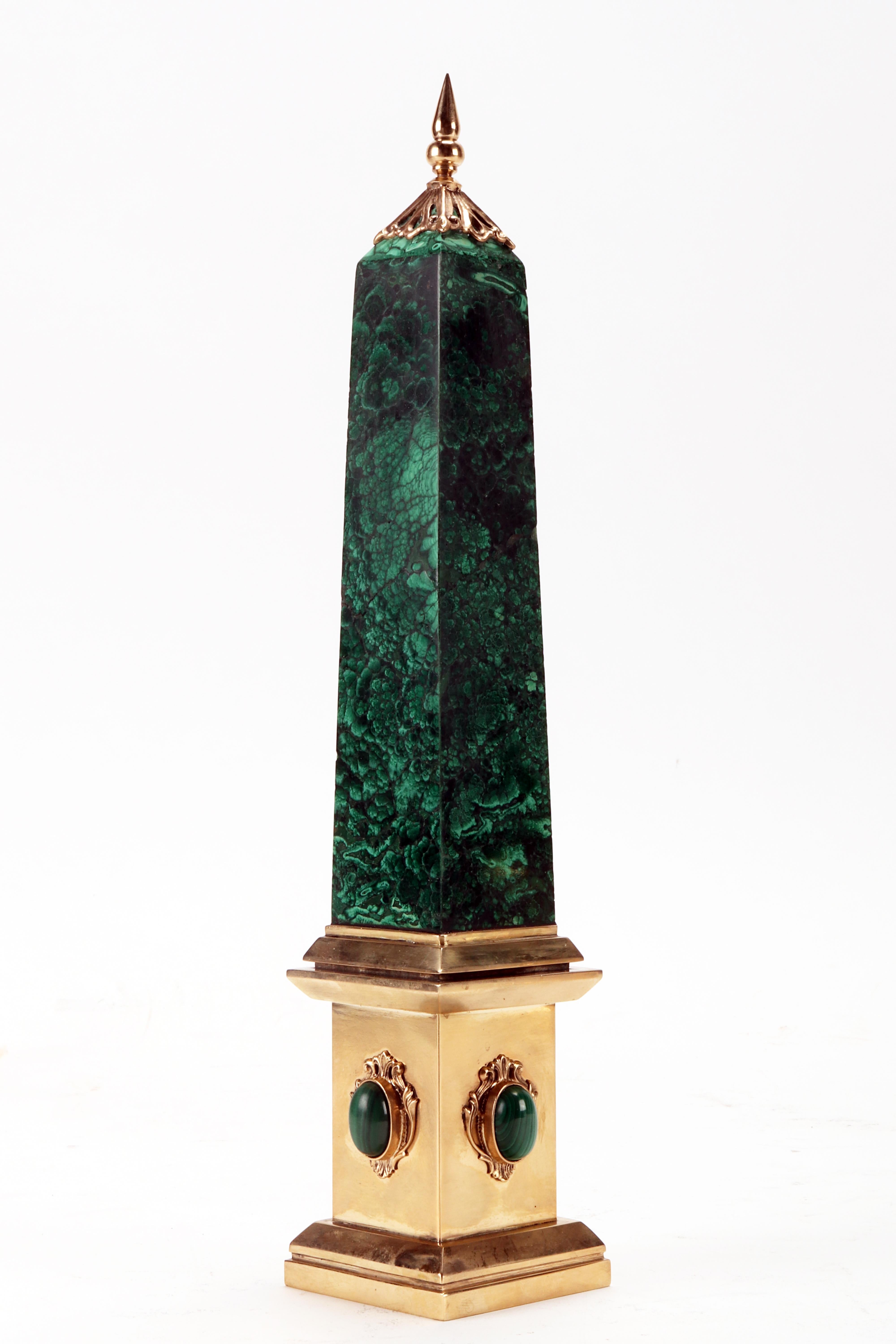 Pair of Malachite Grand Tour Obelisks, Italy Second Half of 19th Century For Sale 2